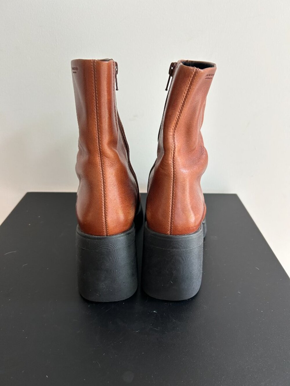 Vagabond Brooke Platform Ankle Boots Cognac Leather Size 38 - Picture 4 of 7